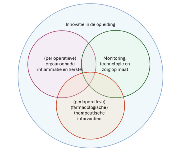 Research domains within the Department of Anesthesiology.
